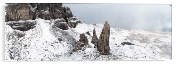 Old Man of Storr in winter Aerial Isle of Skye Acrylic by Sonny Ryse