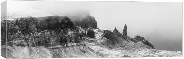 Old Man of Storr Black and white Isle of Skye Canvas Print by Sonny Ryse