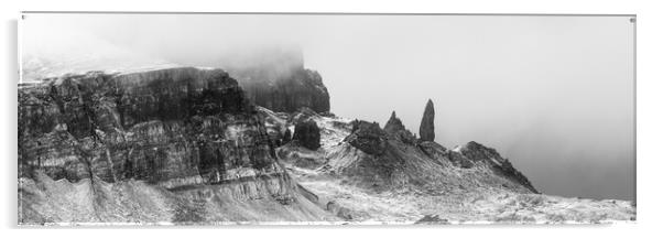 Old Man of Storr Black and white Isle of Skye Acrylic by Sonny Ryse