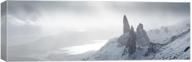 Old Man of Storr in winter snow Isle of Skye Scotland 2 Canvas Print by Sonny Ryse