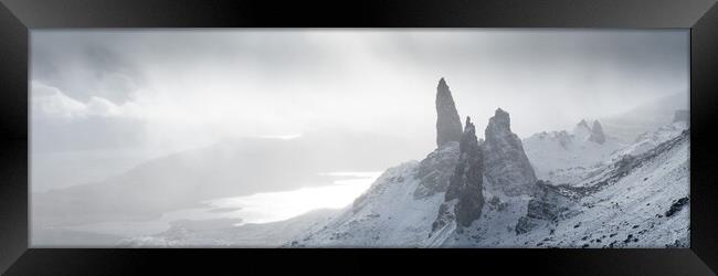 Old Man of Storr in winter snow Isle of Skye Scotland 2 Framed Print by Sonny Ryse