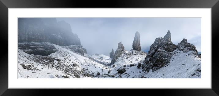 Old Man of Storr in winter snow Isle of Skye Scotland Framed Mounted Print by Sonny Ryse