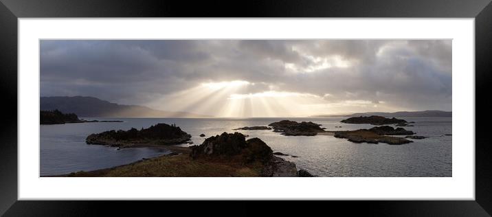 Sandaig Islands and bay sound of sleat Loch Hourn Scotland Panorama Framed Mounted Print by Sonny Ryse