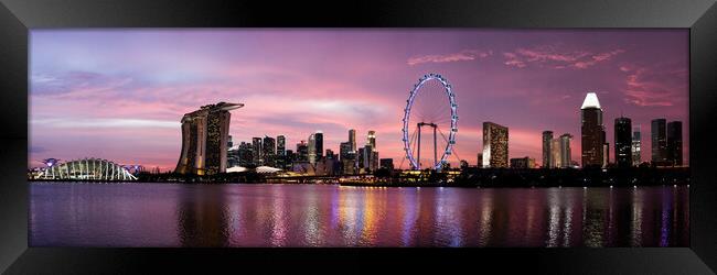 Singapore Skyline Sunset 2 Framed Print by Sonny Ryse