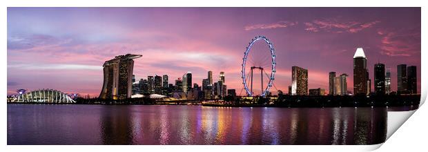 Singapore Skyline Sunset 2 Print by Sonny Ryse