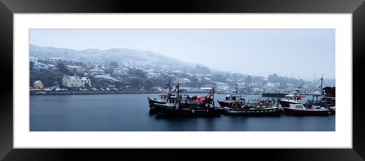 Tarbert fishing boats and town Scotland Framed Mounted Print by Sonny Ryse