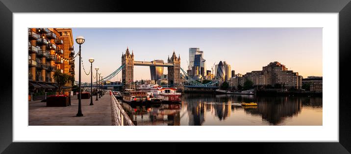 Tower Bridge London Thames River Skyline Framed Mounted Print by Sonny Ryse