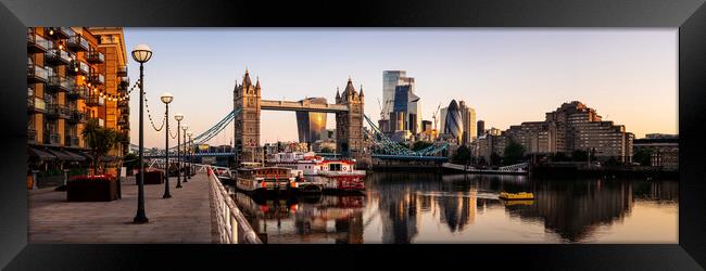 Tower Bridge London Thames River Skyline Framed Print by Sonny Ryse
