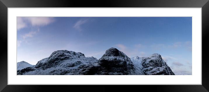Three sisters mountains stars at night Glencoe Scotland Framed Mounted Print by Sonny Ryse