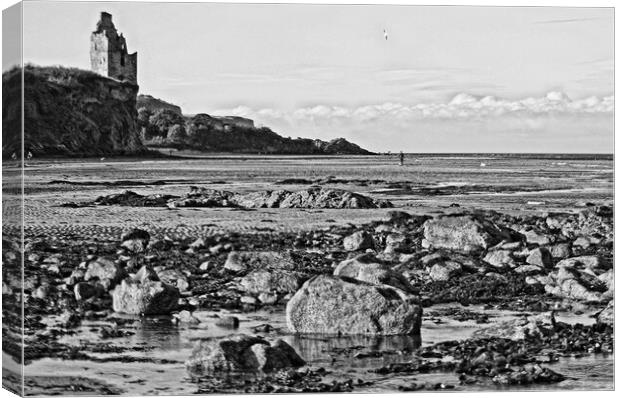 Greenan castle and beach scene (Abstract)  Canvas Print by Allan Durward Photography