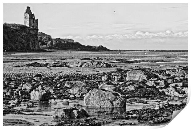 Greenan castle and beach scene (Abstract)  Print by Allan Durward Photography