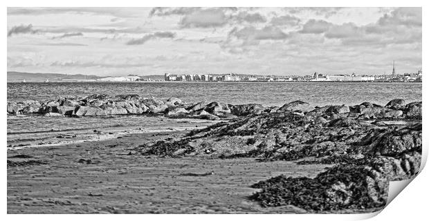 Ayr town viewed from Greenan shore (Abstract)  Print by Allan Durward Photography