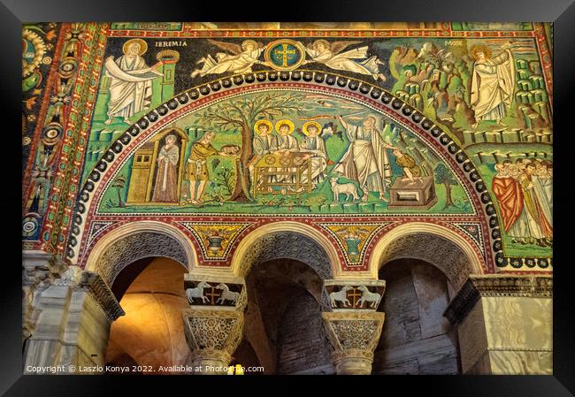 Byzantine mosaics - Ravenna Framed Print by Laszlo Konya