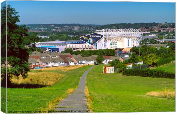 Leeds United Elland Road Canvas Print by Alison Chambers