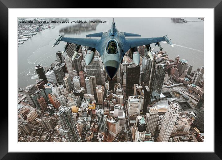 F16 Fighting Falcon Framed Mounted Print by Alison Chambers