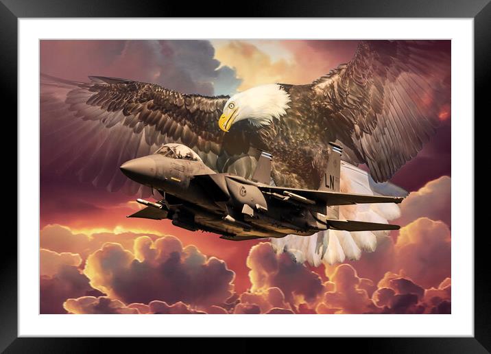 Eagles Hunt Framed Mounted Print by J Biggadike