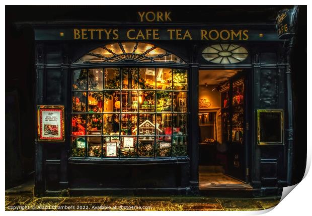 Bettys Cafe Tea Room York Print by Alison Chambers