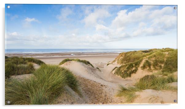 Formby beach over the sand dunes Acrylic by Jason Wells