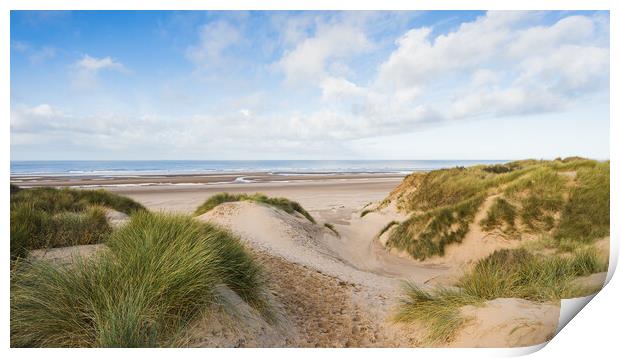 Formby beach over the sand dunes Print by Jason Wells
