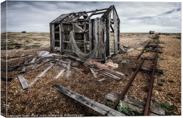 Old fishing shack Dungeness Canvas Print by Jim Monk
