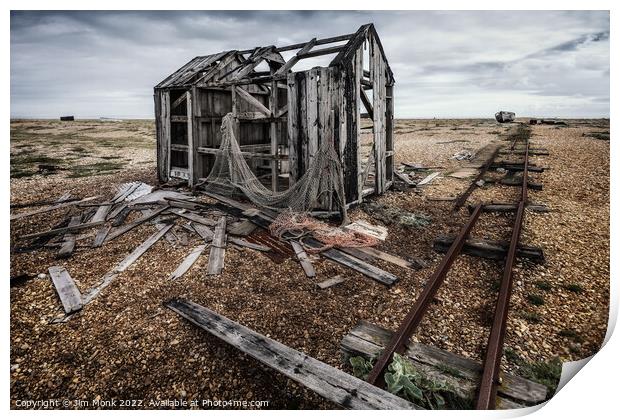 Old fishing shack Dungeness Print by Jim Monk