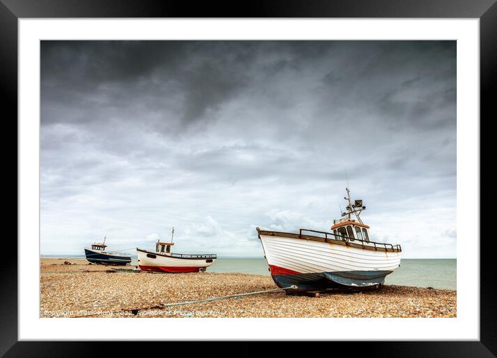 Dungeness Boats Framed Mounted Print by Jim Monk