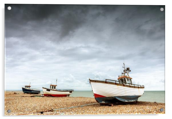 Dungeness Boats Acrylic by Jim Monk