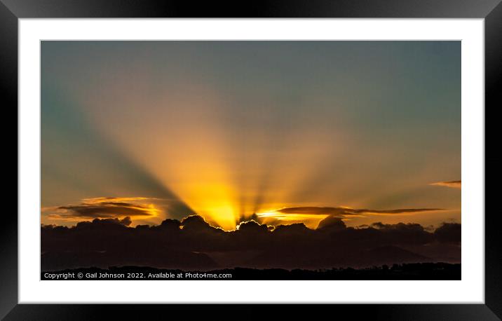 Sunbeams over Snowdonia  Framed Mounted Print by Gail Johnson