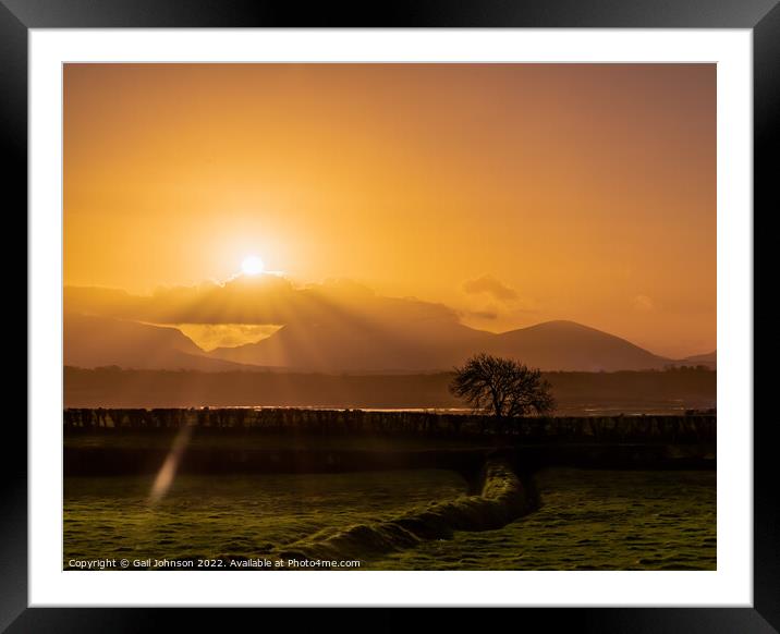 Sunbeams over Snowdonia  Framed Mounted Print by Gail Johnson