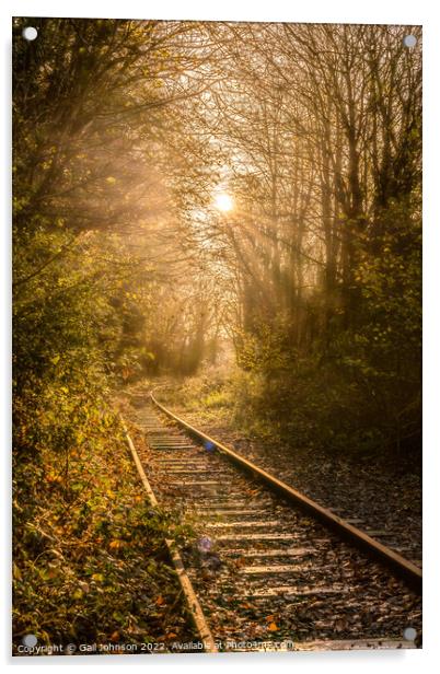 Misty railway Acrylic by Gail Johnson