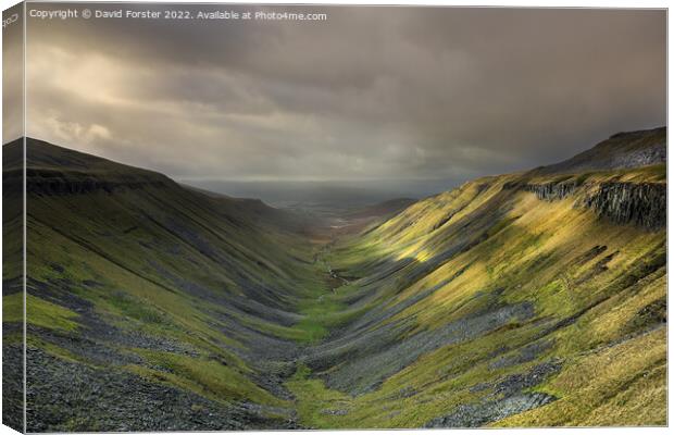 Approaching Storm over High Cup, Cumbria Canvas Print by David Forster