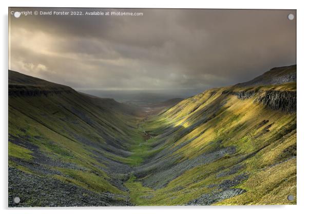 Approaching Storm over High Cup, Cumbria Acrylic by David Forster