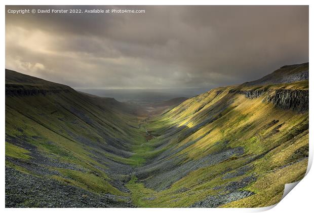 Approaching Storm over High Cup, Cumbria Print by David Forster