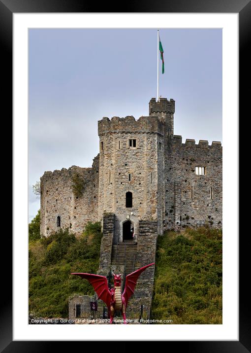 Cardiff Castle and a Dragon Framed Mounted Print by Gordon Maclaren