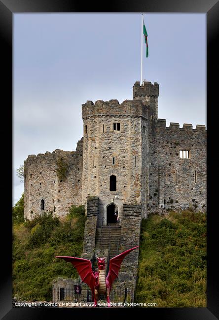 Cardiff Castle and a Dragon Framed Print by Gordon Maclaren