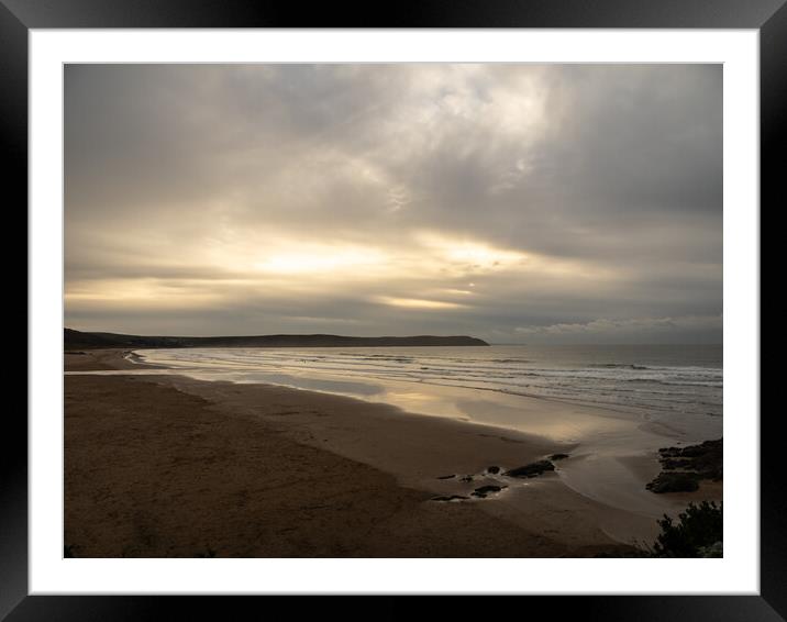 Woolacombe Sands at Dusk Framed Mounted Print by Tony Twyman