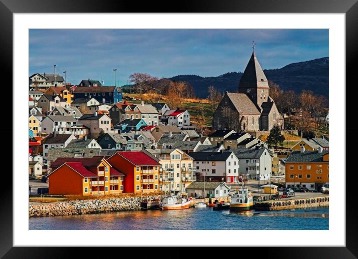 Kristiansand Town and Church Norway Framed Mounted Print by Martyn Arnold