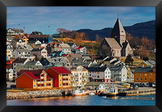Kristiansand Town and Church Norway Framed Print by Martyn Arnold