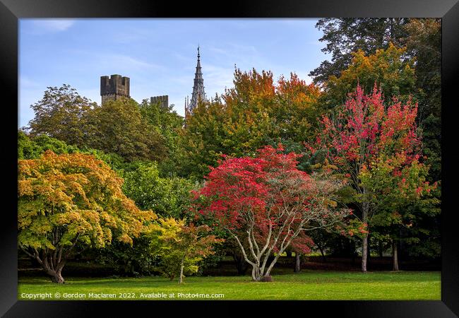 Cardiff Castle in Autumn from Bute Park, South Wal Framed Print by Gordon Maclaren
