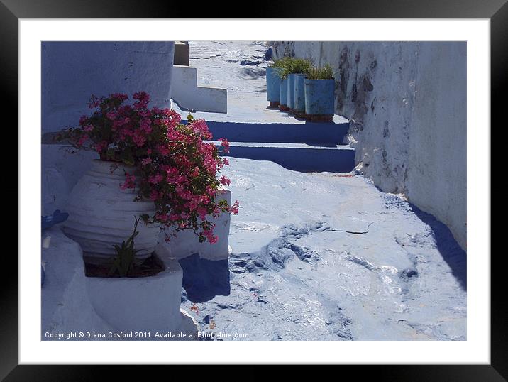 Greek Pathway Framed Mounted Print by DEE- Diana Cosford