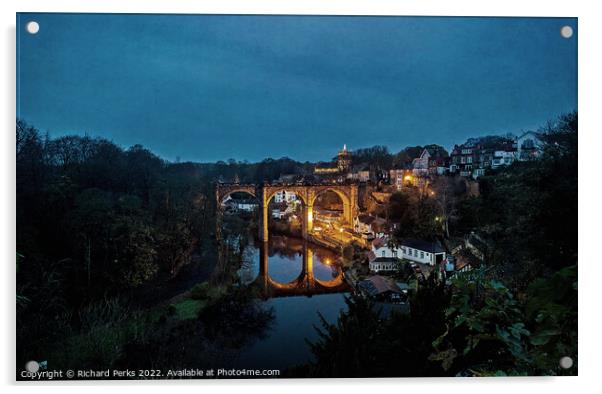 Knaresborough reflections in the twilight hours Acrylic by Richard Perks