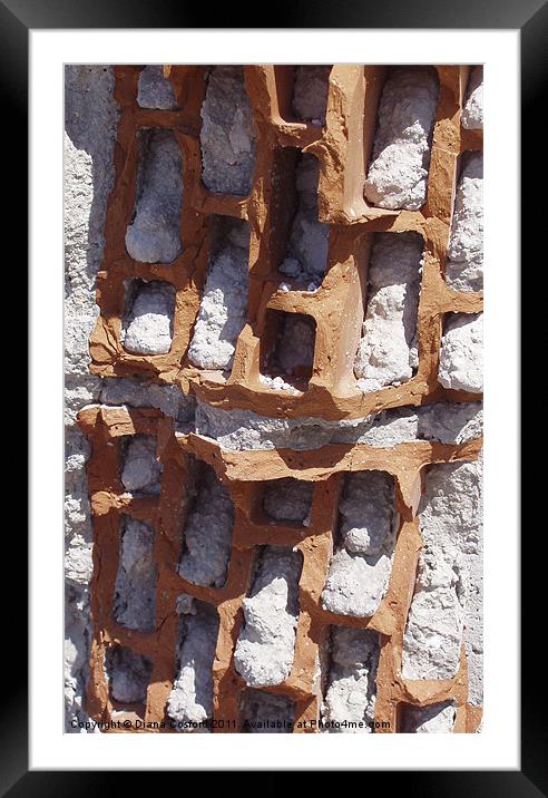 Eroded brick of ruin Framed Mounted Print by DEE- Diana Cosford