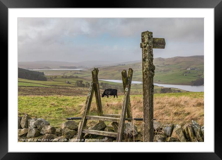 Selset and Grassholme Reservoirs, Lunedale Framed Mounted Print by Richard Laidler