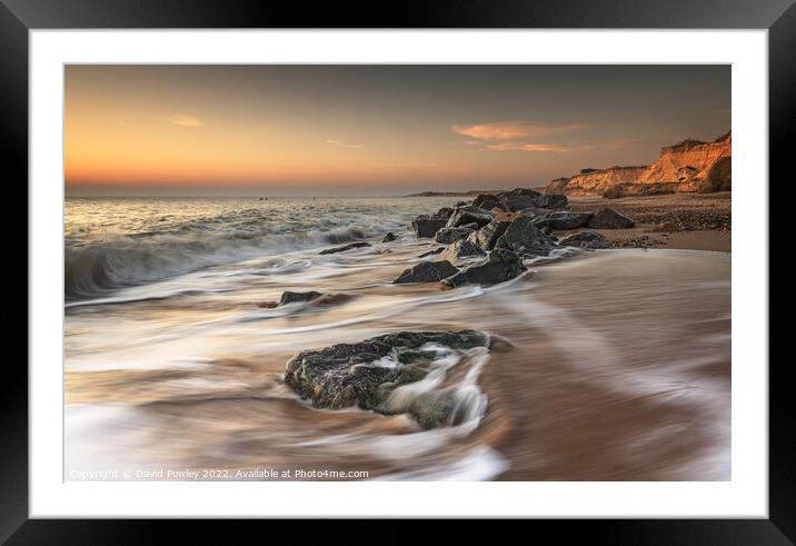 First Light on the Cliffs at Happisburgh   Framed Mounted Print by David Powley