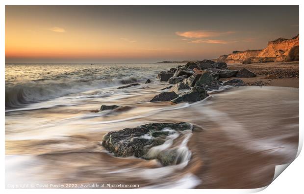 First Light on the Cliffs at Happisburgh   Print by David Powley