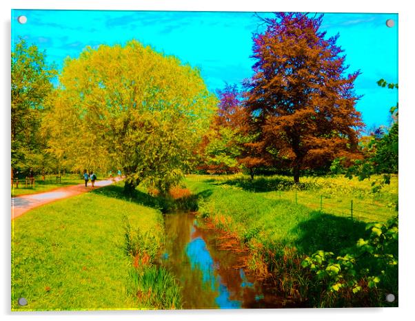 Majestic Landscape of Cambridge Acrylic by Simon Hill
