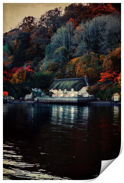 Smugglers  Cottage, Dittisham , South Devon, Print by Maggie McCall
