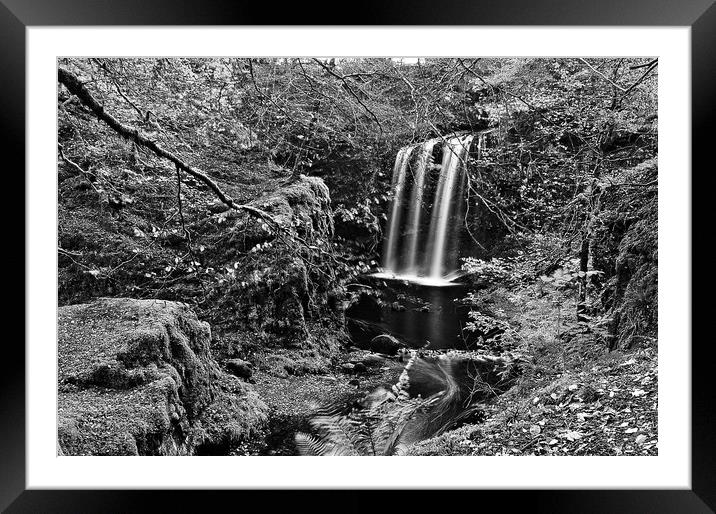 Dalcairney waterfall, East Ayrshire. Framed Mounted Print by Allan Durward Photography