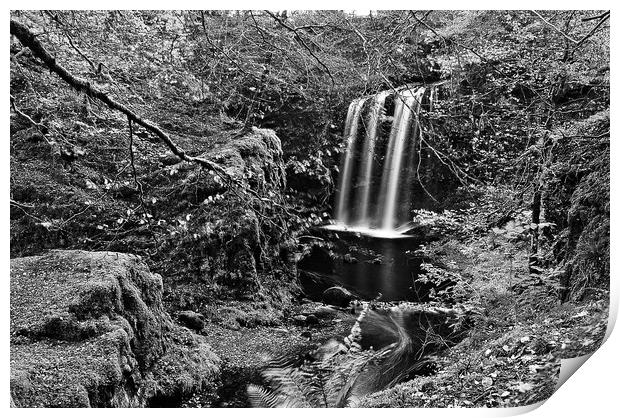 Dalcairney waterfall, East Ayrshire. Print by Allan Durward Photography