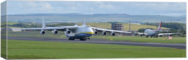 Antonov An-225 and Boeing 747 Canvas Print by Allan Durward Photography